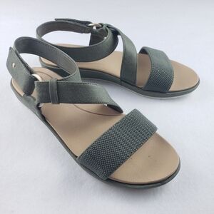 Dr. Scholl's Green Vegan Faux Leather Powers Sandals Like New Women's Size 6.5M
